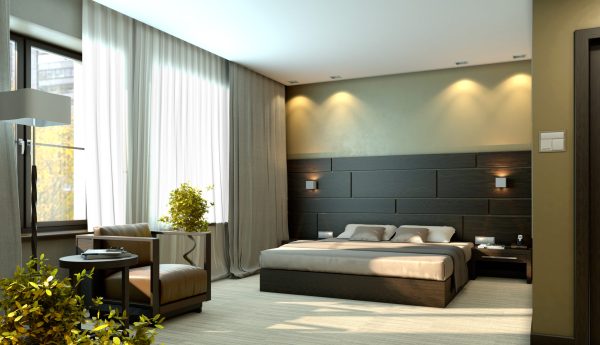 Modern luxury elegant bedroom interior